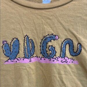 Mustard Yellow Graphic Crop Top size M